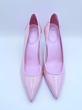 Christian Louboutin Sporty Kate 85 Blush Pink Patent Pumps EU 37 Red Sole